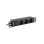Lanberg PDU 10" 1U 10A 3*Schuko output, 1*C14 input, 2m, black