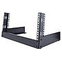 2-post 4U desktop server rack, small open frame 19" computer rack, compact network rack for AV/studio/data/IT equipment - free standing two-post home/office rack