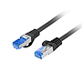 Cat6A Ethernet patch cable S/FTP LSZH CCA 1.5m, black, fluke passed