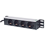 10" 1U rackmount 4-output power distribution unit (PDU), EU CEE 7/3 outlets, with power indicator, no surge protection, built-in 1.8 m power cord with EU CEE 7/4 plug