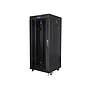 Lanberg 27U 19" free standing rack cabinet 600*600, glass door, LCD, flat pack, black