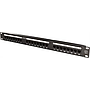 19" patch panel, 24*RJ45, CAT6A, UTP, 1U, 10GBPS, crown terminals, metal, must