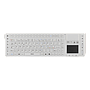 Wireless Keyboard with touchpad, silicone, IP65, 2,4 GHz, 107 keys + 18 functional keys, white