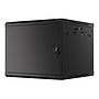 19" wall-mount rack cabinet Lanberg, 9U/600*600 with metal door, black, for self assembly (flat pack)